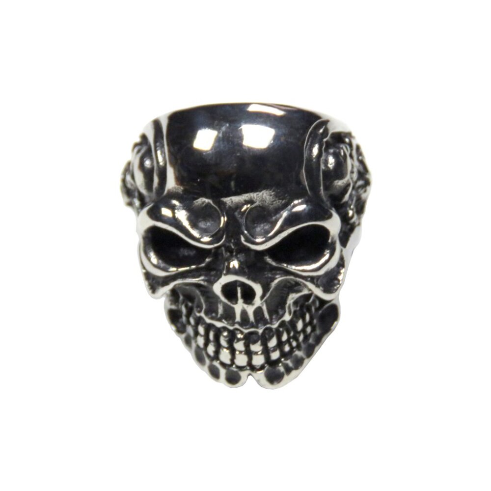 Inox Men's Stainless Steel Skull Biker Ring